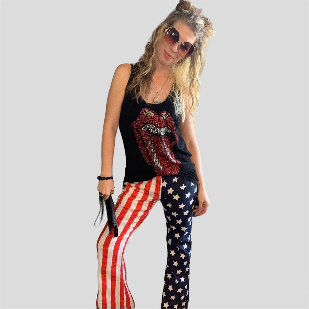 American Flag Flare Jeans